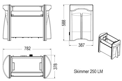 Skimmer 250 LM dimensions