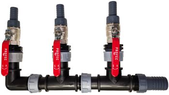 1" to 1.5" 3 Way Dry Manifold with Valves