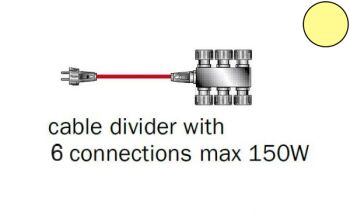 6 Way Cable Splitter - 150w max